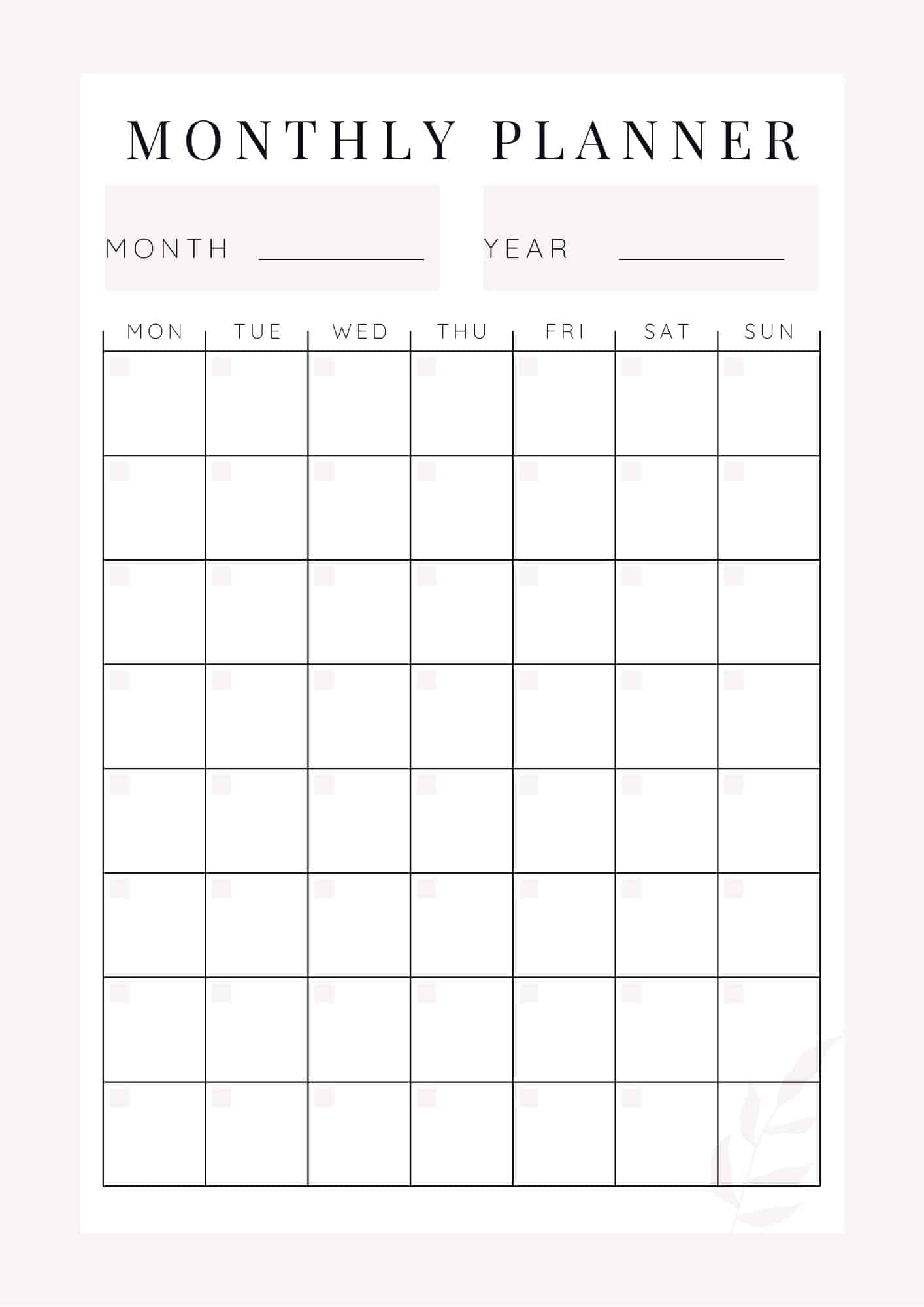 monthly planner for content strategy for seo